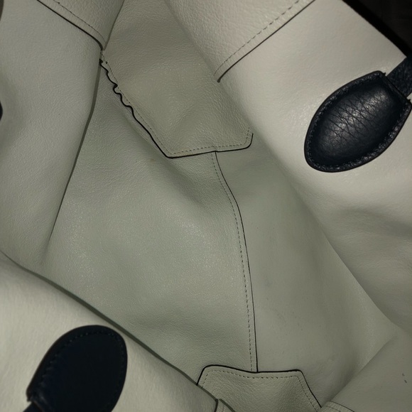 MK Michael Kors Leather Navy Blue Fulton Tote Bag - Picture 5 of 7